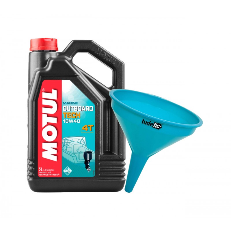 TUDETIC Aceite de motor + Embudo TECH 4T 10W40 5L KT-42