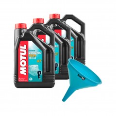 TUDETIC Kit de 3x aceite motor + embudo TECH 4T 10W40 5L KT-44