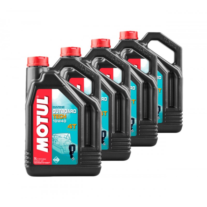 TUDETIC - Kit 4x Aceite lubricante de motor MOTUL TECH 4T 10W40 5 L KT-47