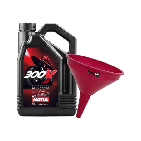TUDETIC Engine oil + Funnel 4T 300V FL ROAD RACING 5W40 4L KT-59