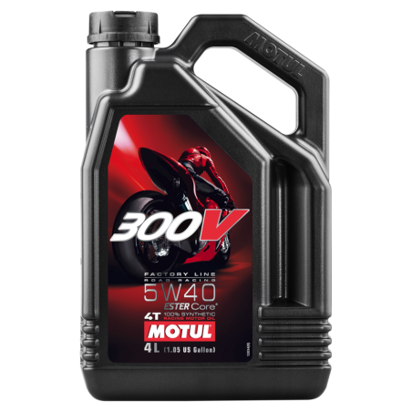 TUDETIC - Kit 4x Aceite lubricante 4T 300V FL ROAD RACING 5W40 4L MOTUL KT-65
