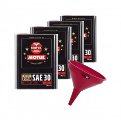 TUDETIC - Kit of 4x engine oil + funnel SAE 30 (CLASSIC) 2L KT-71