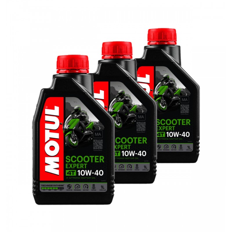 TUDETIC 3x Engine Oil Kit 4T SCOOTER EXPERT 10W40 1L KT-84