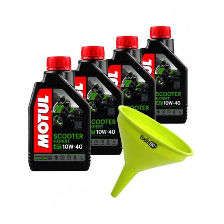 TUDETIC - 4x engine oil and funnel kit for 4-stroke scooter KT-85