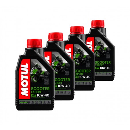 TUDETIC - Kit 4x Lubricating oil 4T SCOOTER EXPERT 10W40 1L KT-86