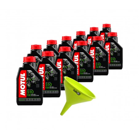 TUDETIC Kit of 12x Motor Oil + Funnel 510 2T 1L KT-94