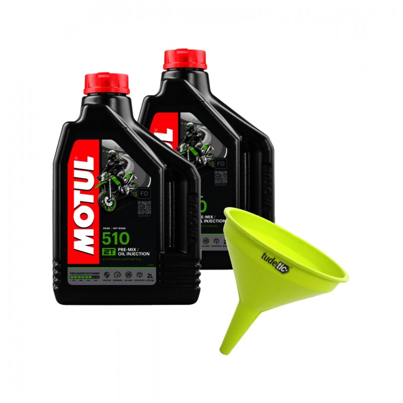 TUDETIC Kit 2x Engine Oil + Funnel 510 2T 2L KT-97