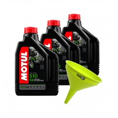 TUDETIC - Kit of 3x engine oil + funnel MOTUL MEZCLA 510 2T 2L KT-99