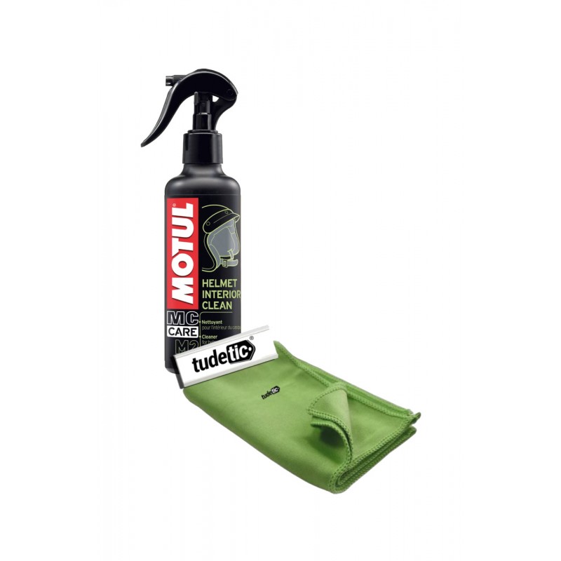 TUDETIC Spray limpiador y desinfectante + trapo M2 HELMET INTERIOR CLEAN 0,25L KT-103