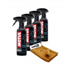 TUDETIC - Kit de 4x limpiador carrocerías con cera y trapo microfibra KT-110