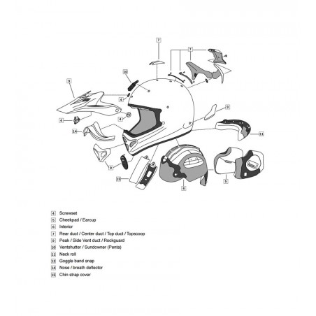 ARAI Replacement cheek pads for helmet 30 MM PENTA PRO 8003671004