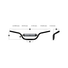 RENTHAL Low height motorcycle handlebar with protector 822 1081461001