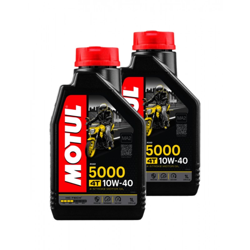 TUDETIC 2x Aceite de motor 5000 10W40 4T 1L KT-144