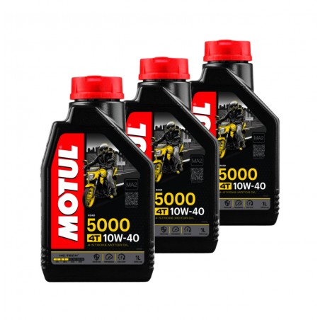TUDETIC Kit de 3x Aceite Motor 5000 10W40 4T 1L KT-146