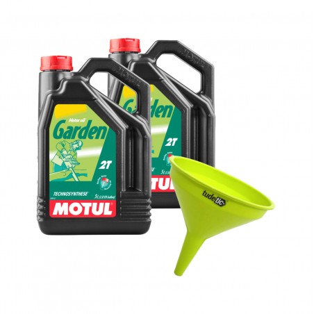 TUDETIC Kit of 2x engine oil + funnel GARDEN 2T 5L KT-150