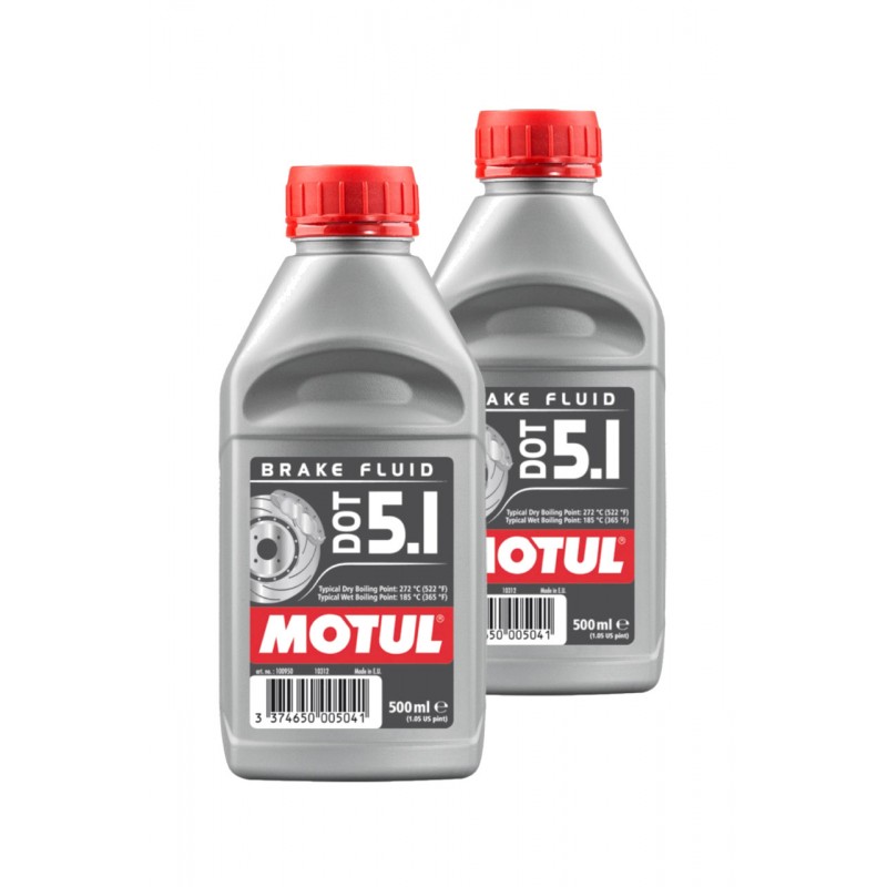 TUDETIC Kit 2x Liquido de Frenos DOT 5.1 Brake Fluid 0.5L KT-158