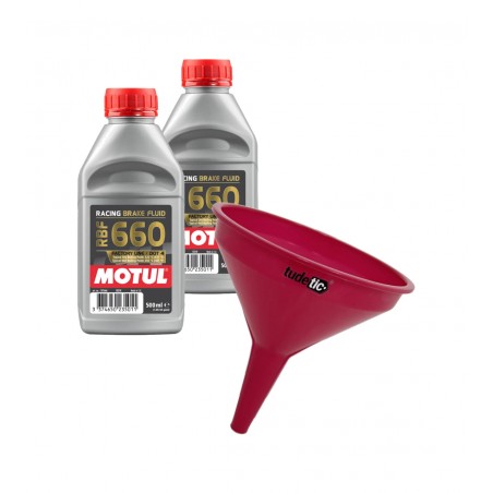 TUDETIC - Kit 2x brake fluid + funnel RACING 660 0,5L KT-171