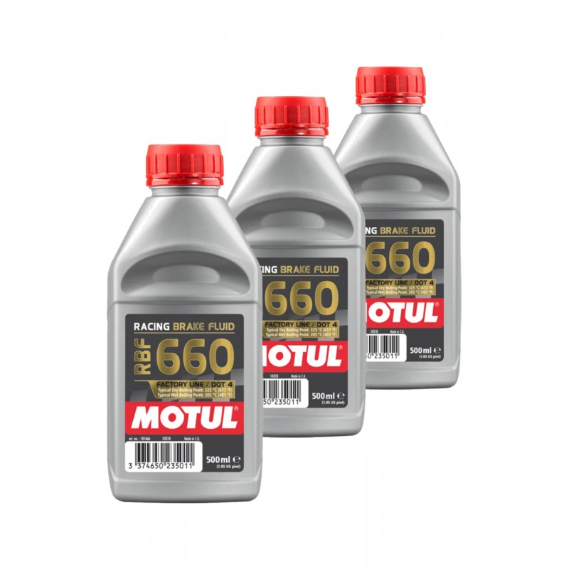 TUDETIC - Kit de 3x líquido frenos RACING BRAKE 660 0,5L KT-174