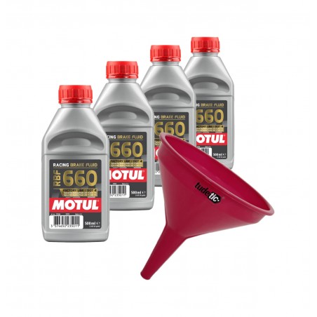 TUDETIC Kit 4x brake fluid + funnel RACING 660 0,5L KT-175