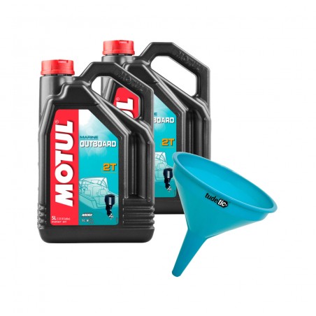 TUDETIC Kit of 2x Nautical Motor Oil + Funnel OUTBOARD 2T 5L KT-178