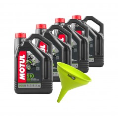 TUDETIC Kit of 4x engine oil + funnel 510 2T 4L KT-201