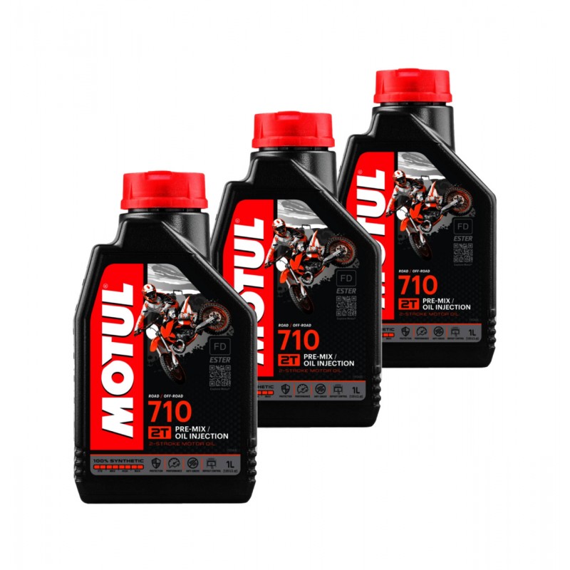 TUDETIC Kit 3x Aceite de Motor 710 2T 1L KT-206