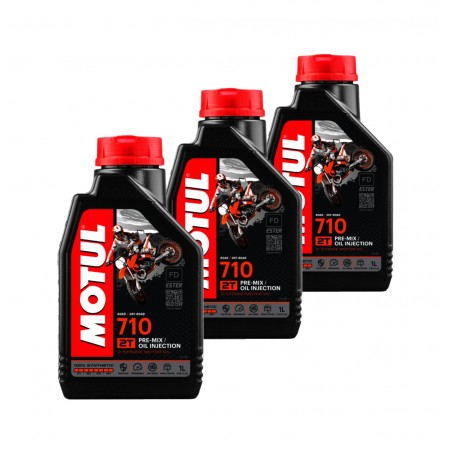 TUDETIC 3x Engine Oil Kit 710 2T 1L KT-206