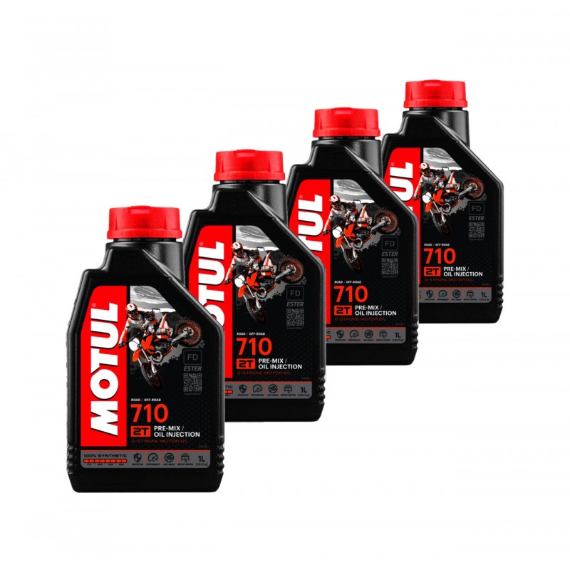 TUDETIC Kit de 4x aceite motor 710 2T 1L KT-208