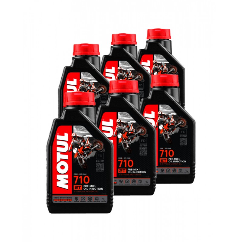 TUDETIC Kit de 6x aceite motor 710 2T 1L KT-210
