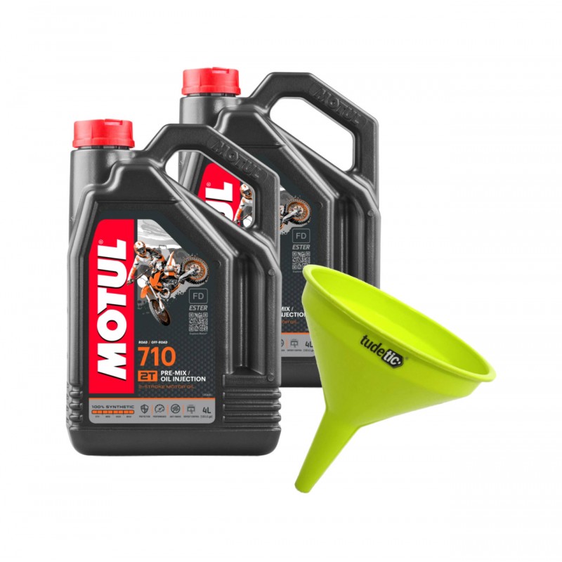 TUDETIC - Kit de 2x Aceite Motor + Embudo 710 2T 4L KT-212