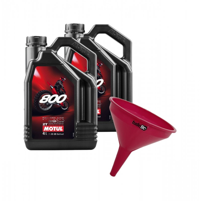 TUDETIC - Kit 2x Aceite Motor + Embudo 800 2T FL OFF ROAD 4L KT-219