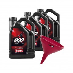 TUDETIC Kit de 3x aceite motor + embudo 800 2T FL OFF ROAD 4L KT-221