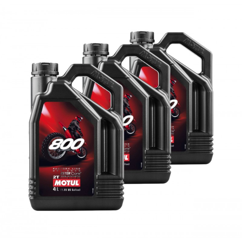 TUDETIC Kit de 3x Aceite Motor 800 2T FL OFF ROAD 4L KT-222