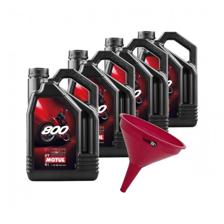 TUDETIC Kit of 4x engine oil + funnel 800 2T FL OFF ROAD 4L KT-223