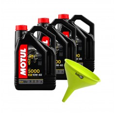 TUDETIC Kit de 3x aceite motor + embudo 5000 4T 4L KT-228
