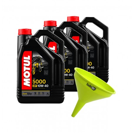 TUDETIC Kit of 3x engine oil + funnel 5000 4T 4L KT-228