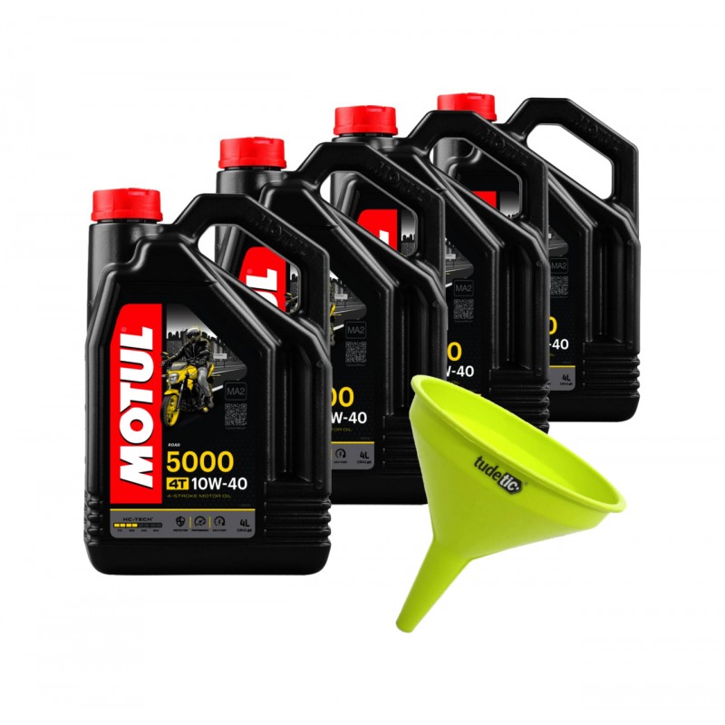 TUDETIC Kit of 4x engine oil + funnel 5000 4T 4L KT-230