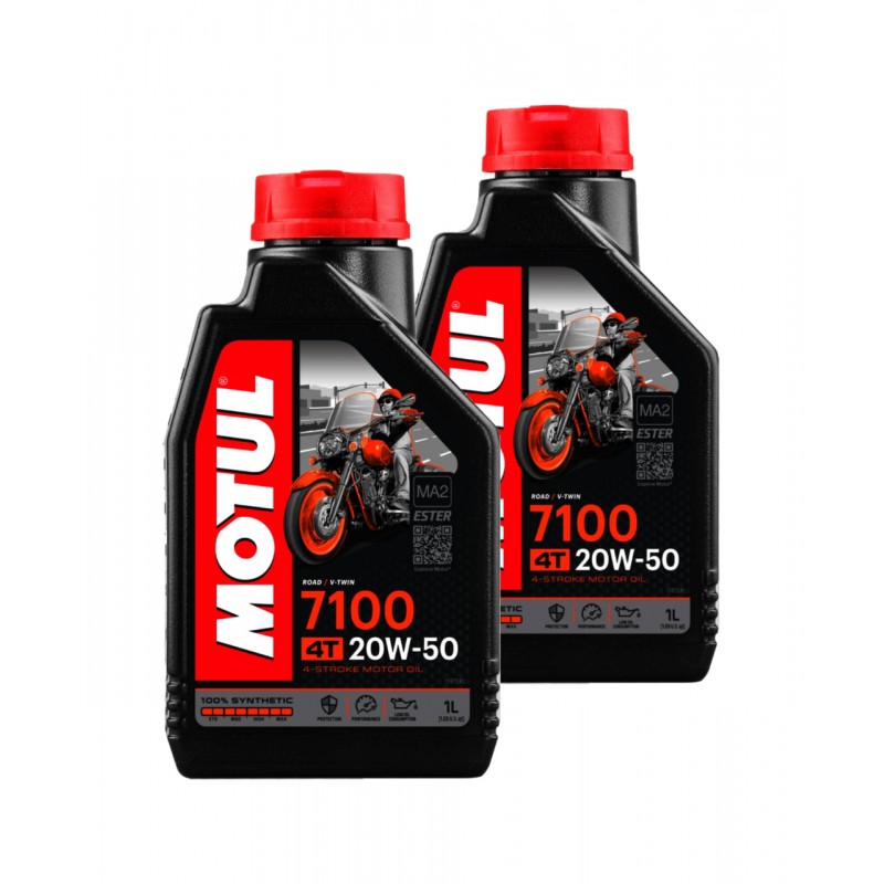 TUDETIC Kit 2x Aceite de Motor 7100 20W50 4T 1L KT-234