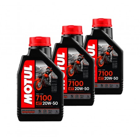 TUDETIC 3x Engine Oil Kit 7100 20W50 4T 1L KT-236
