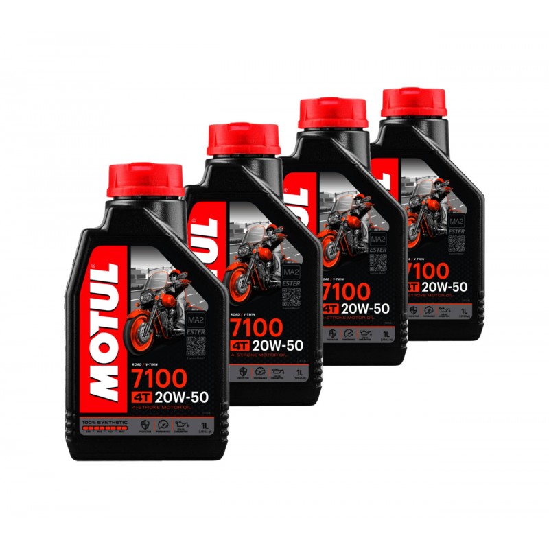 TUDETIC - Kit de 4x aceite motor 7100 20W50 4T 1L KT-238