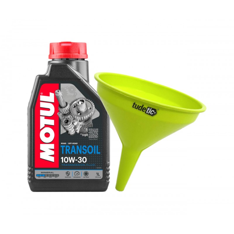 TUDETIC Kit de Aceite Transmisiones + Embudo 10W30 1L KT-239