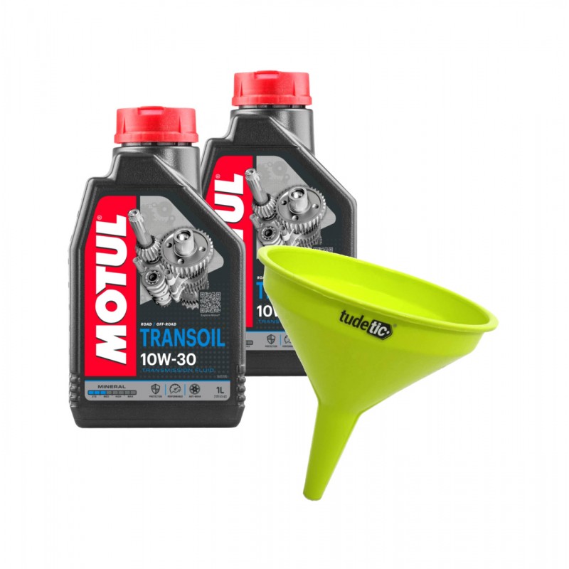 TUDETIC - Kit de 2x aceite transmisiones + embudo 10W30 1L KT-240