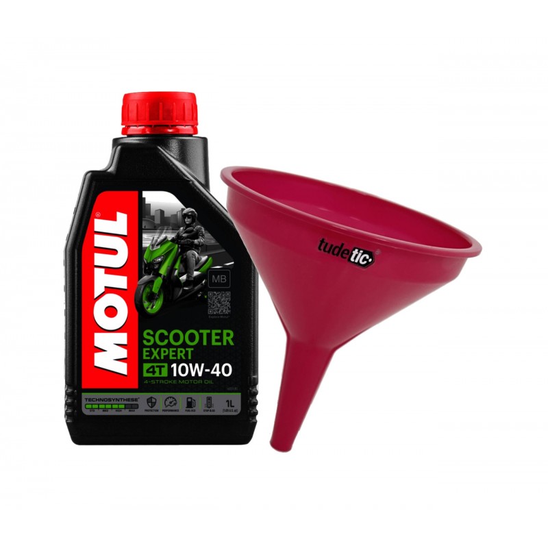 TUDETIC Kit Aceite de Motor + Embudo SCOOTER EXPERT 4T 10W40 MB 1L KT-253