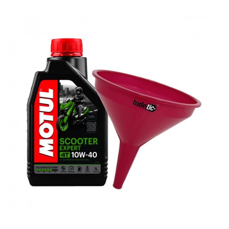TUDETIC Engine Oil Kit + Funnel SCOOTER EXPERT 4T 10W40 MB 1L KT-253