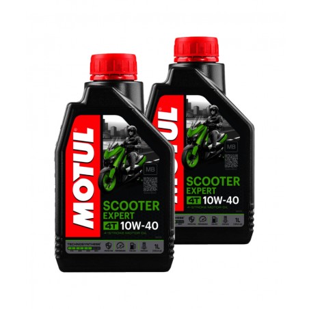 TUDETIC Kit 2x Aceite de Motor SCOOTER EXPERT 4T 10W40 MB 1L KT-255