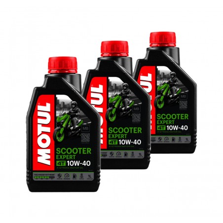 TUDETIC 3x Engine Oil Kit SCOOTER EXPERT 4T 10W40 MB 1L KT-257