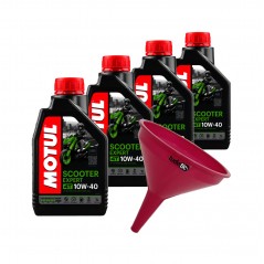 TUDETIC Kit de 4x aceite motor + embudo SCOOTER EXPERT 4T 10W40 MB 1L KT-258