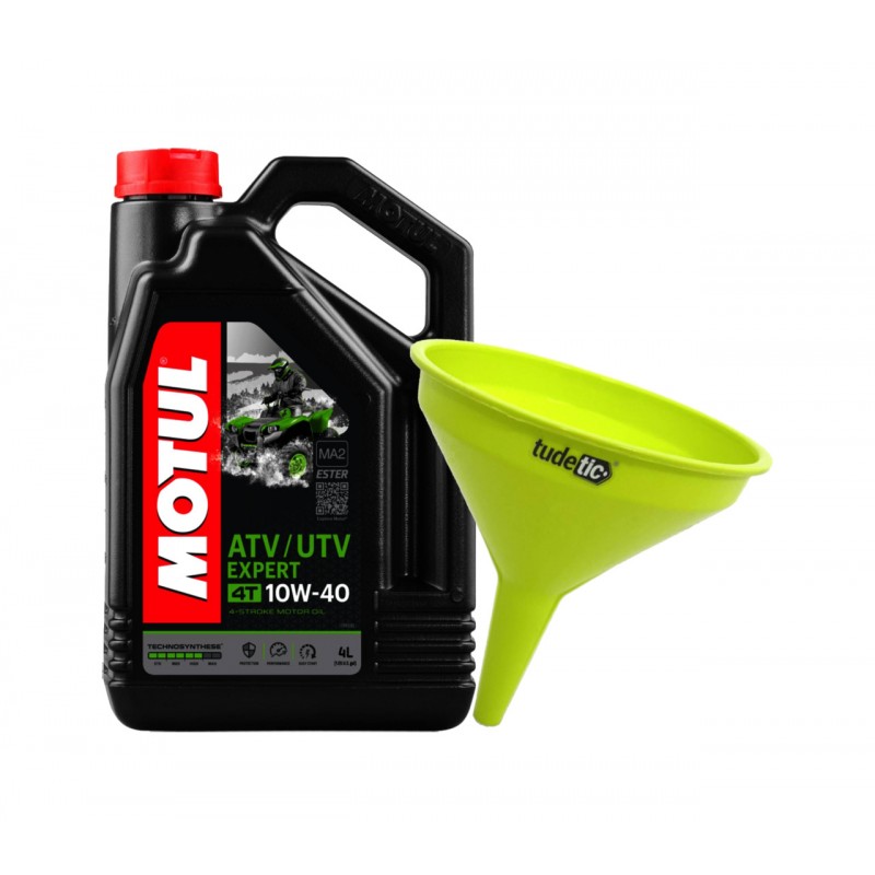 TUDETIC Kit Aceite de Motor + Embudo ATV-UTV EXPERT 4T 10W40 4L KT-260