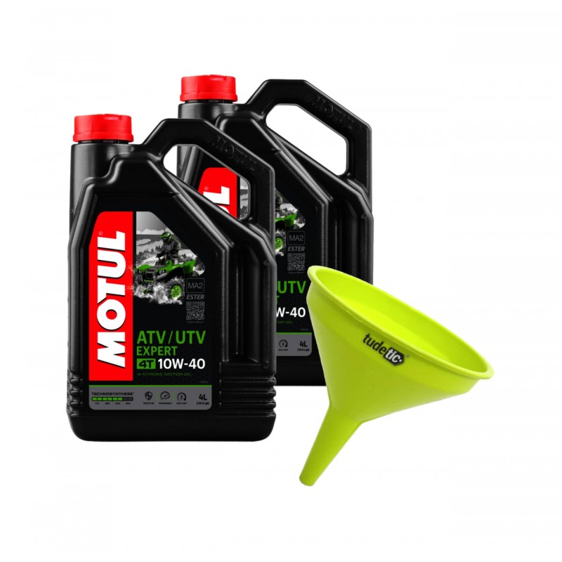 TUDETIC - Kit of 2x Motor Oil + Funnel ATV-UTV EXPERT 4T 10W40 4L KT-261