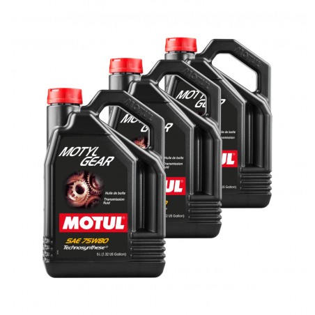 TUDETIC Kit de 3x Aceite Transmisión Manual MOTYLGEAR 75W80 5L KT-271